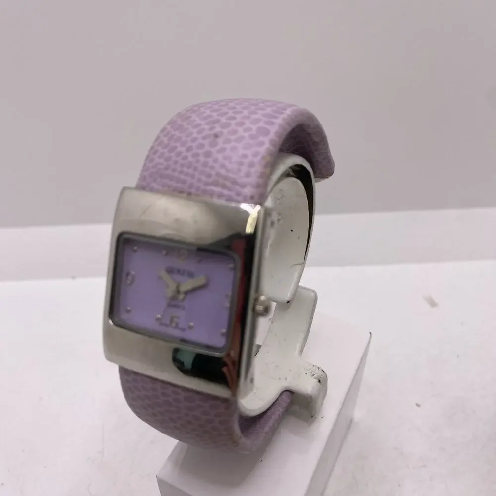 Geneva Womens Silver Cuff Bangle Watch New Battery
